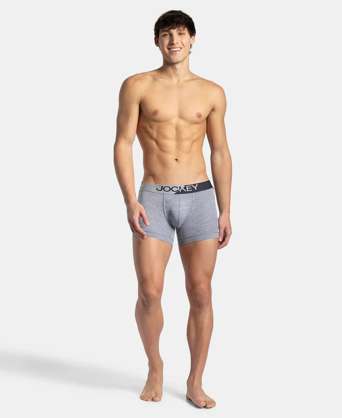 Microfiber Mesh Elastane Stretch Performance Trunk with StayDry Technology - Mid Grey