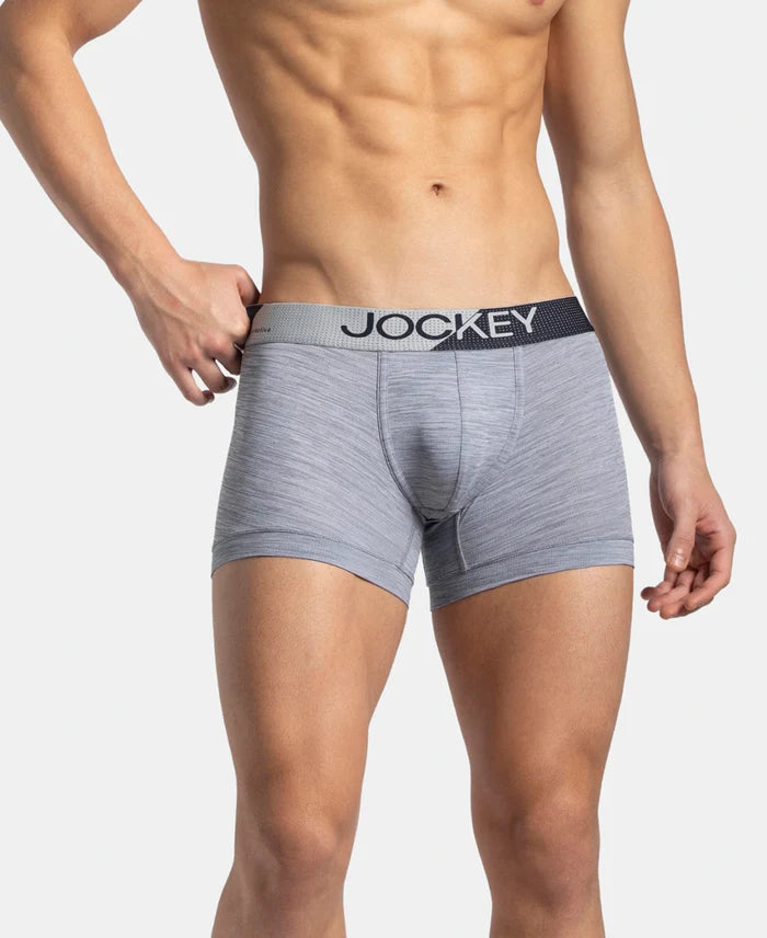 Microfiber Mesh Elastane Stretch Performance Trunk with StayDry Technology - Mid Grey