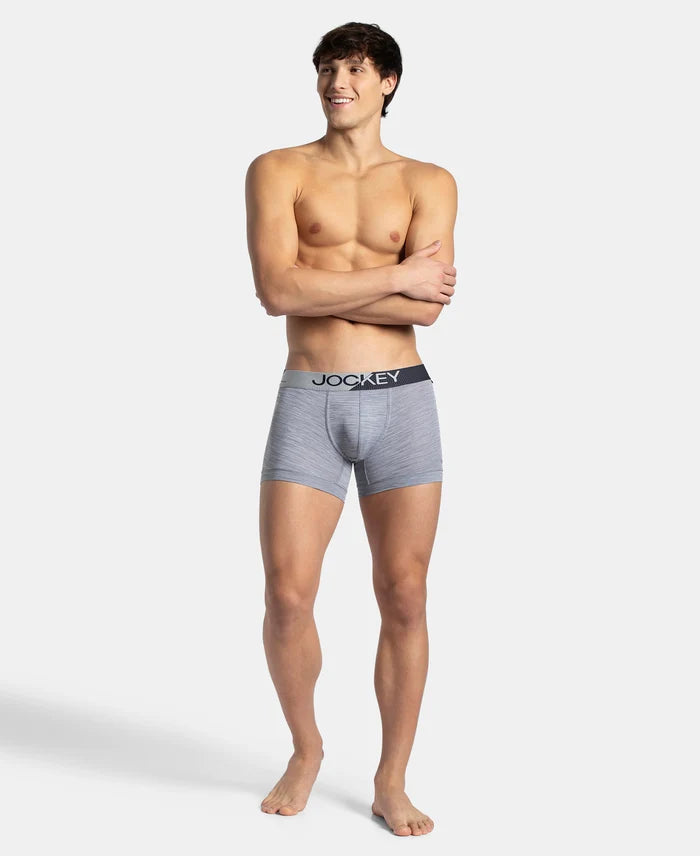 Microfiber Mesh Elastane Stretch Performance Trunk with StayDry Technology - Mid Grey