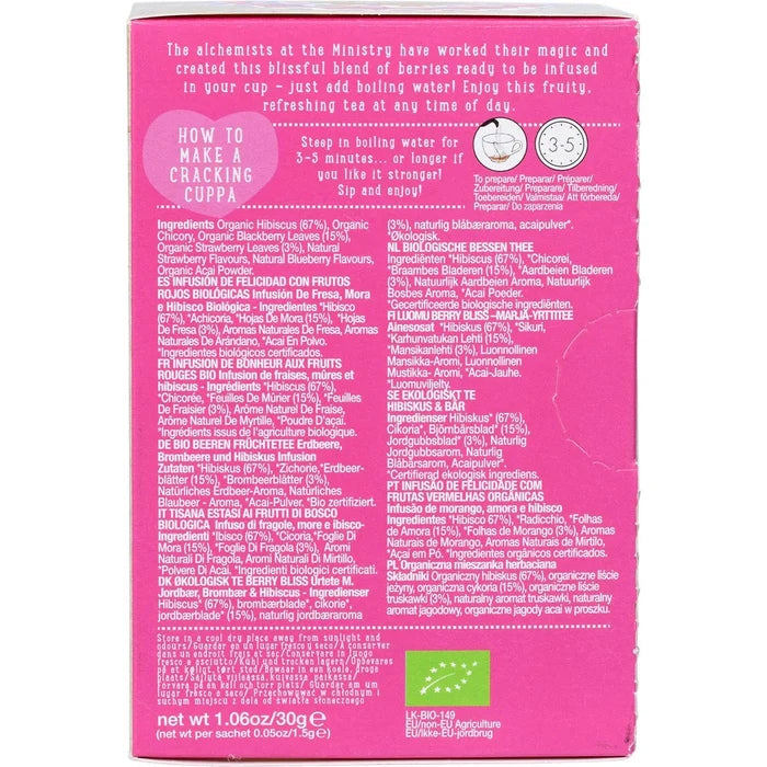 Ministry Of Tea Organic Berry Bliss Infusion - Tea Bags 20pk