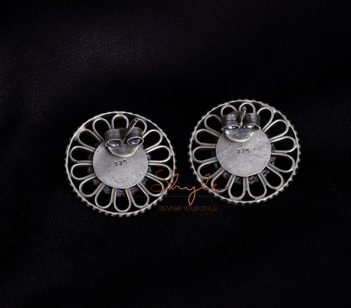 Mizoya Carved Embossed Earrings back
