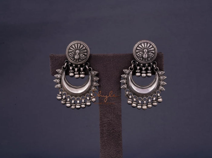 Mizoya Dancing Peacock Motif ghughri Earring front