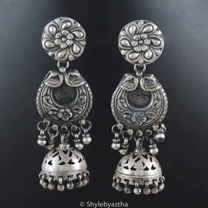 Mizoya Dual Peacock 2 Layered Jhumkis
