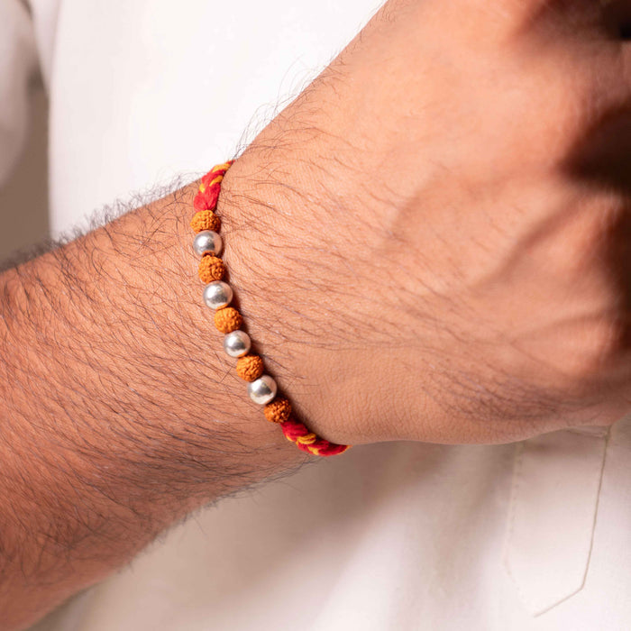 925 pure silver rudraksha bead sutra rakhi