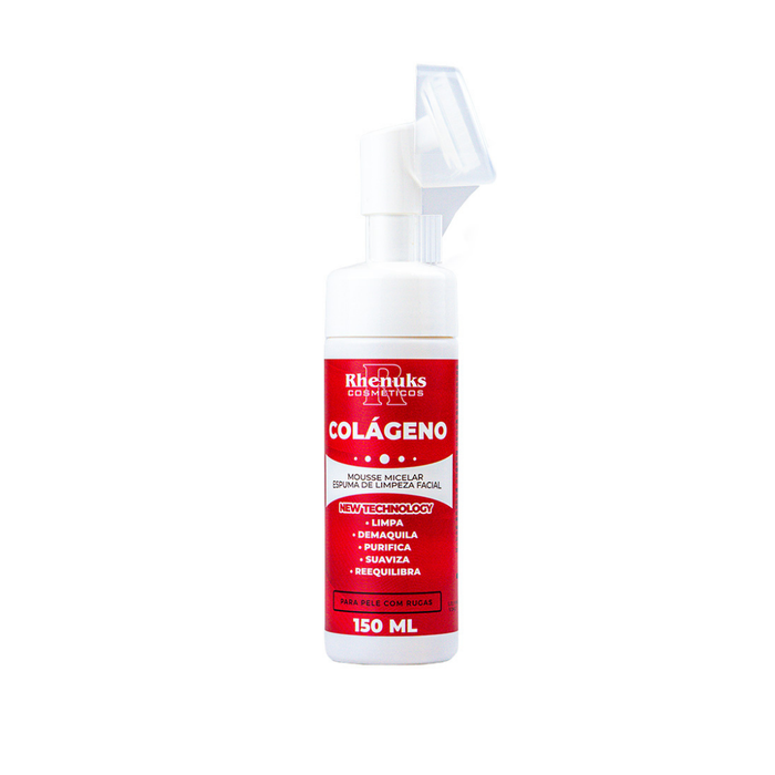 Mousse Micelar Espuma de Limpeza Facial Colágeno 150ml Rhenuks Cosméticos