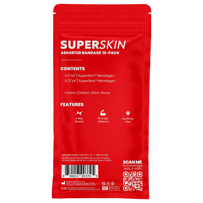 My Medic Med Pack SuperSkin First Aid Kit, Plastic Pouch - MM-SPL-BNDG-PK-AB-AC-12PK - LL Medico