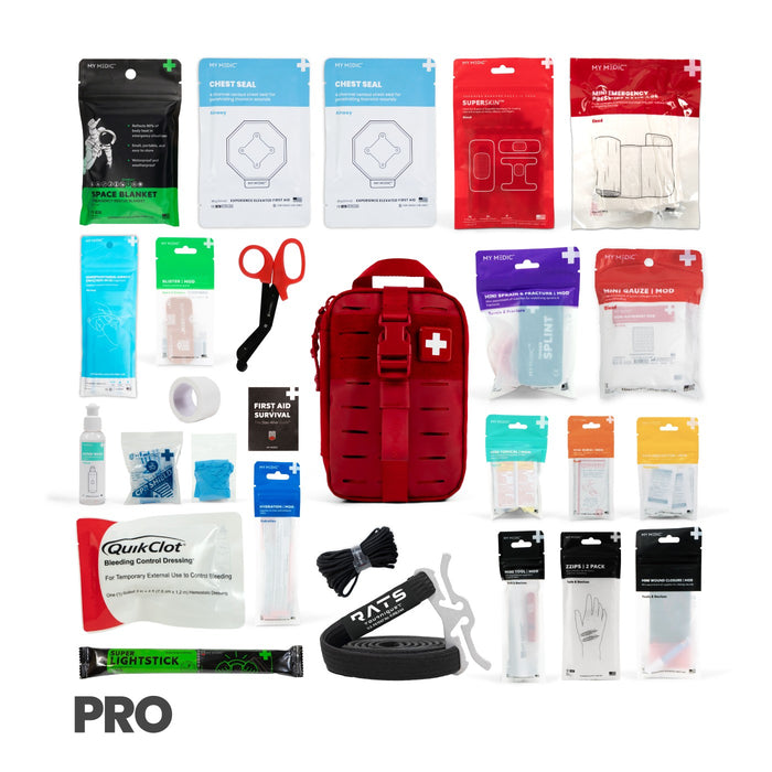 My Medic MyFAK Mini Pro First Aid Kit, Black - MM-KIT-U-MFK-MINI-V2-PRO-BLK - LL Medico
