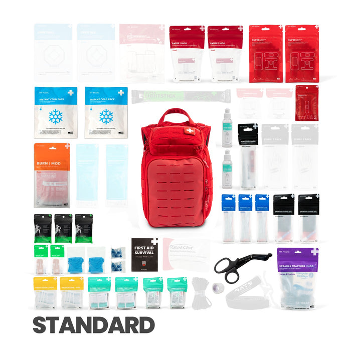 My Medic Recon Standard First Aid Kit Backpack with Emergency Medical Supplies, Black - MM-KIT-RCN-STN-BLK - LL Medico