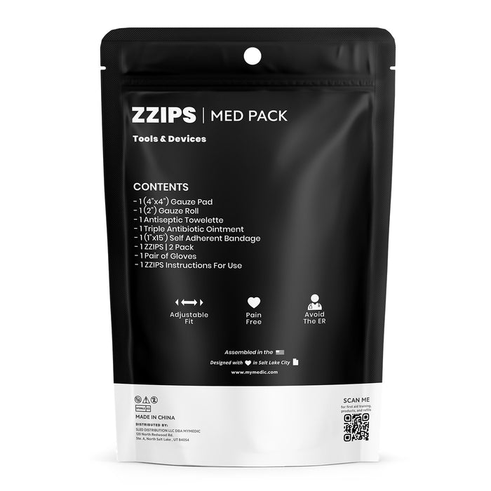My Medic Zzips Cut Kit Med Pack First Aid Kit, 1.1 oz - MM-SPL-MD-PK-ZZIP-CUT-EA - LL Medico