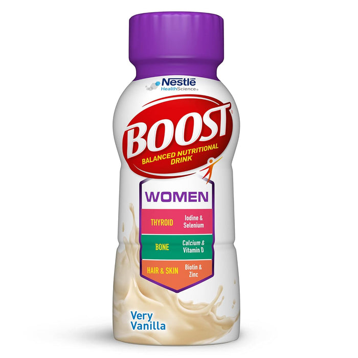 Nestle Boost Women Balanced Nutritional Drink, Very Vanilla, 8 oz bottle, CS/24 - 00041679473733 - LL Medico