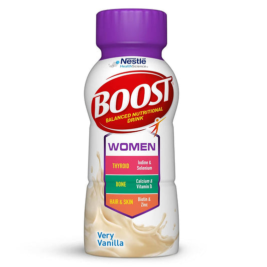 Nestle Boost Women Balanced Nutritional Drink, Very Vanilla, 8 oz bottle, CS/24 - 00041679473733 - LL Medico