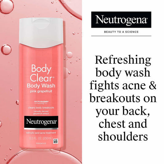 Neutrogena Body Clear Body Wash, Pink Grapefruit, 8.5 fl oz