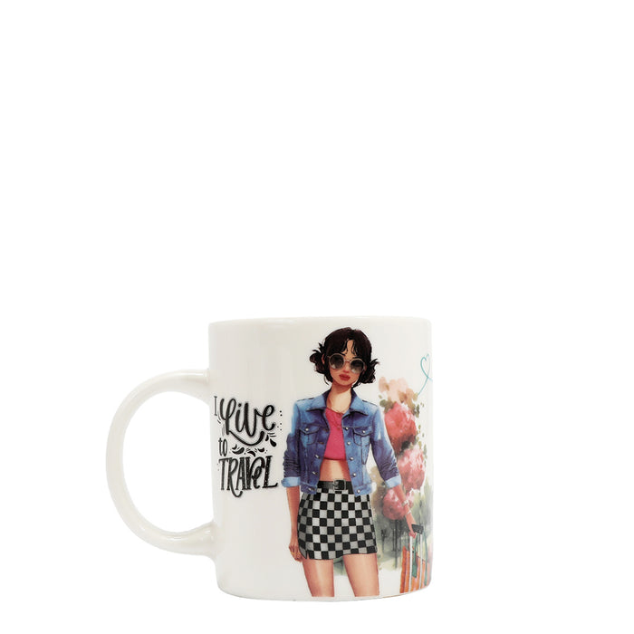 NIKKY CERAMIC MUG WITH BUNNY KEYCHAIN