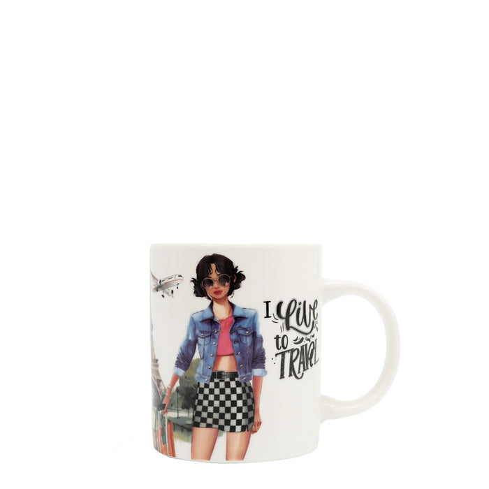 NIKKY CERAMIC MUG WITH BUNNY KEYCHAIN
