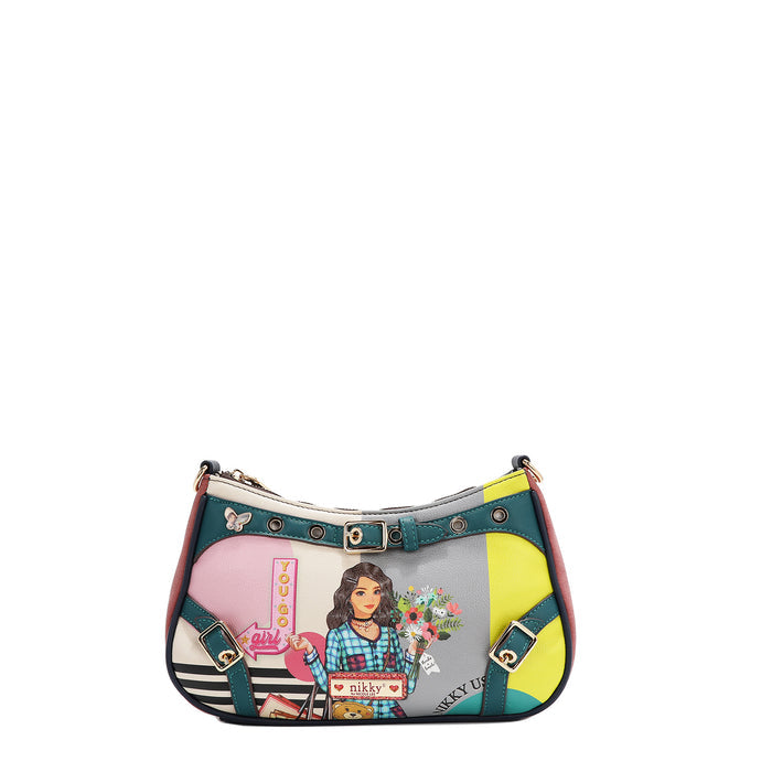 NIKKY GOES SHOPPING CRESCENT CROSSBODY BAG