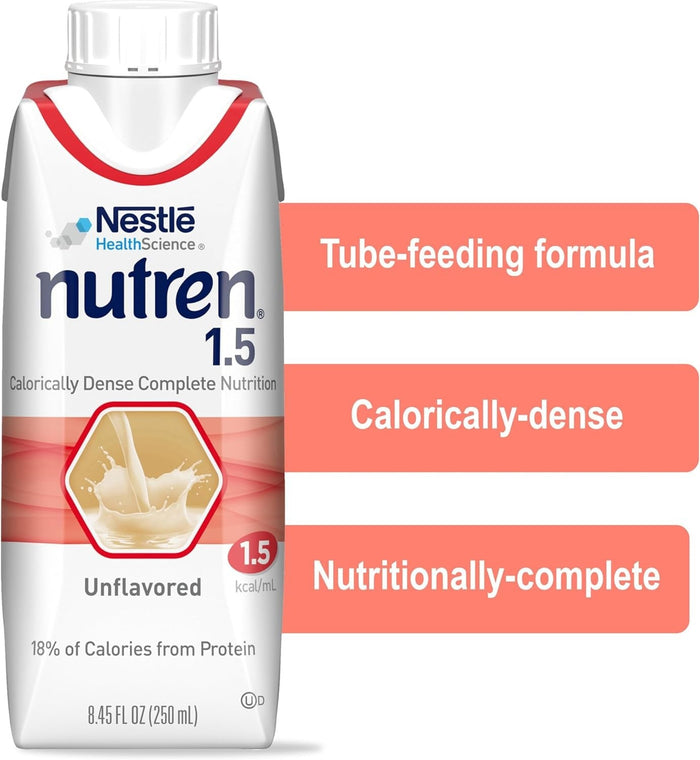 Nutren 1.5 Tube Feeding Formula, Unflavored, 250 mL - 00798716162203-Case - LL Medico