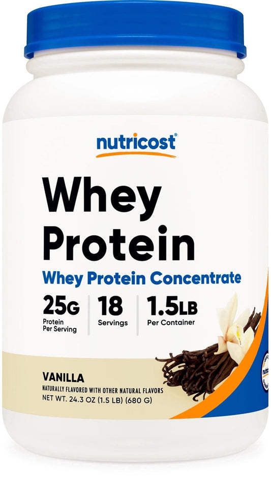 Nutricost Whey Protein Concentrate Powder, Vanilla, 1.5 lb - NCW025101-Bottle - LL Medico