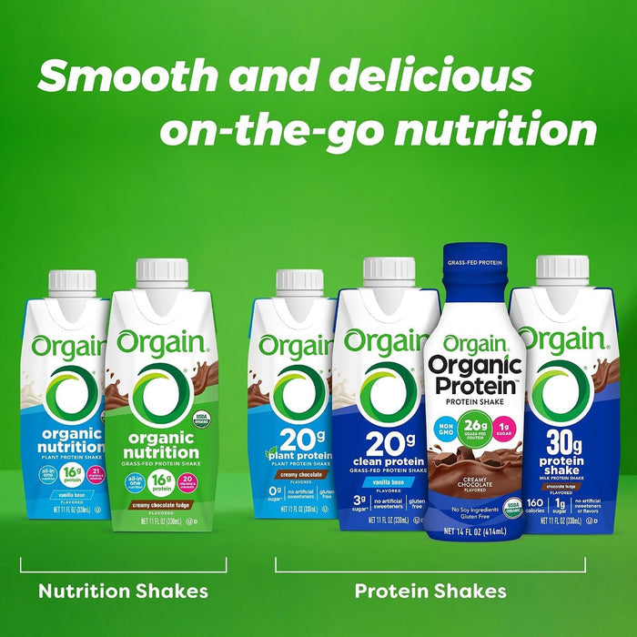Orgain Organic Nutritional Shake, Strawberries and Cream, 11 oz - 851770003087-Single - LL Medico