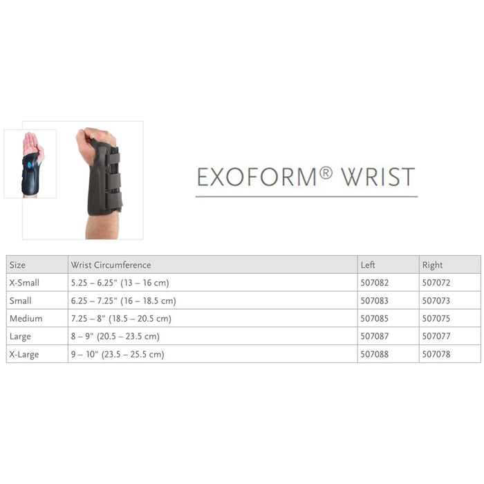 Ossur Exoform Wrist Brace, Aluminum/Plastic, Black - 507083-Single - LL Medico