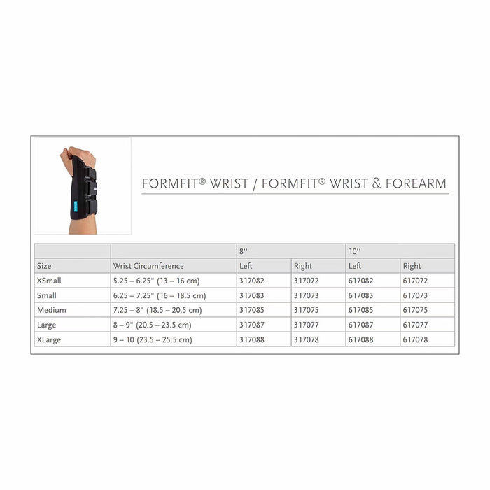 Ossur Formfit Wrist Brace, Aluminum Stay, Left Hand, Black - 317082-Single - LL Medico
