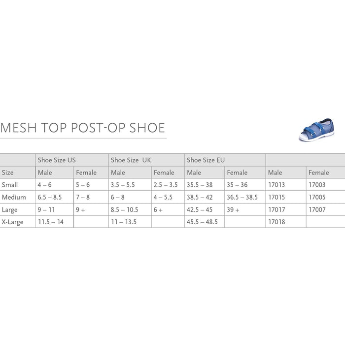 Ossur Women's Mesh Top Post-Op Shoe, Blue - 17005-Single - LL Medico