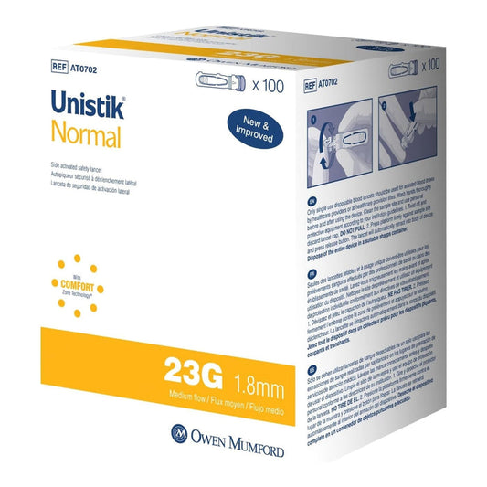 Owen Mumford Unistik 2 Safety Lancets, 23 Gauge - AT0702-Box - LL Medico