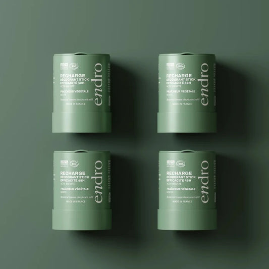 Pack 1 an de recharge de déodorant stick - Fraîcheur végétale - Endro Cosmetiques