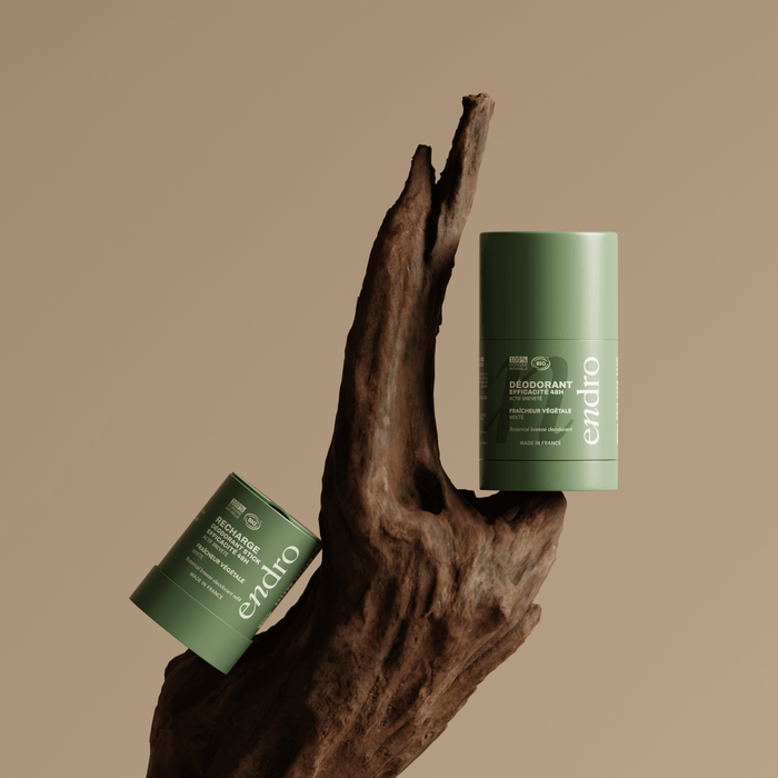 Duo déodorant stick & recharge mixte 48H - Parfum Fraîcheur Végétale - Endro Cosmetiques