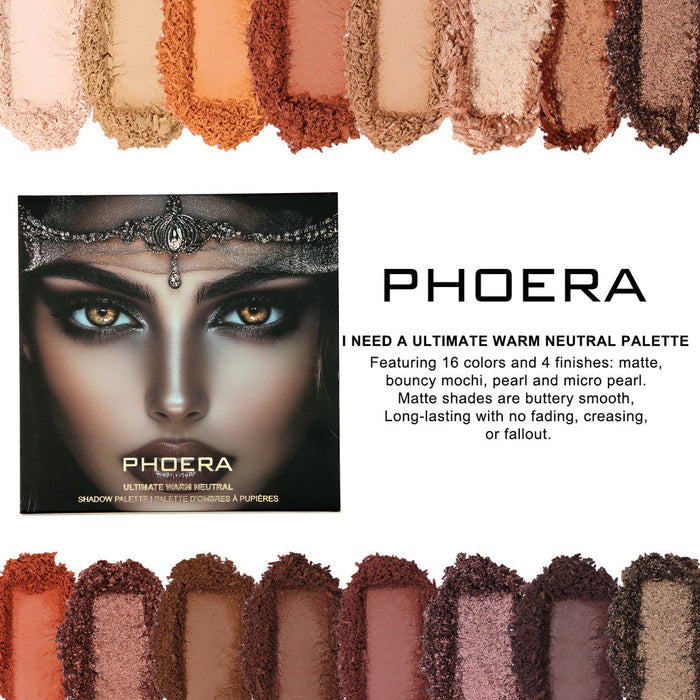 Paleta de sombras de ojos Phoera de alta pigmentación