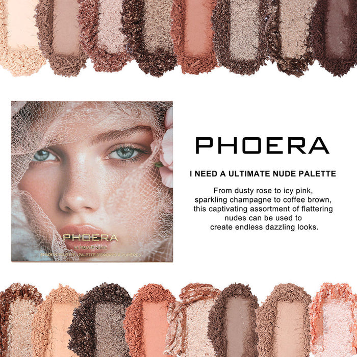 Paleta de sombras de ojos Phoera de alta pigmentación