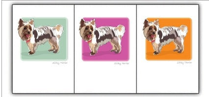 PAPER RUSSELLS - SILKY TERRIER BOX NOTES by PAPER RUSSELLS features a charming illustration of a small, fluffy dog with brown and black fur on a green background. Printed on eco-friendly, FSC certified paper.