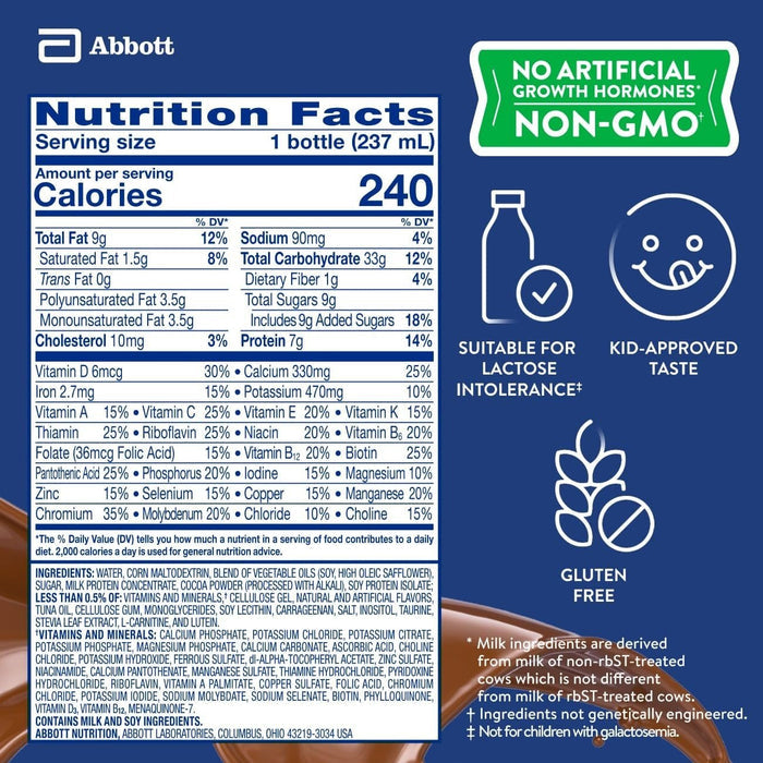 PediaSure Grow & Gain Nutrition Shake, Chocolate, 8 oz - 67535-Case - LL Medico