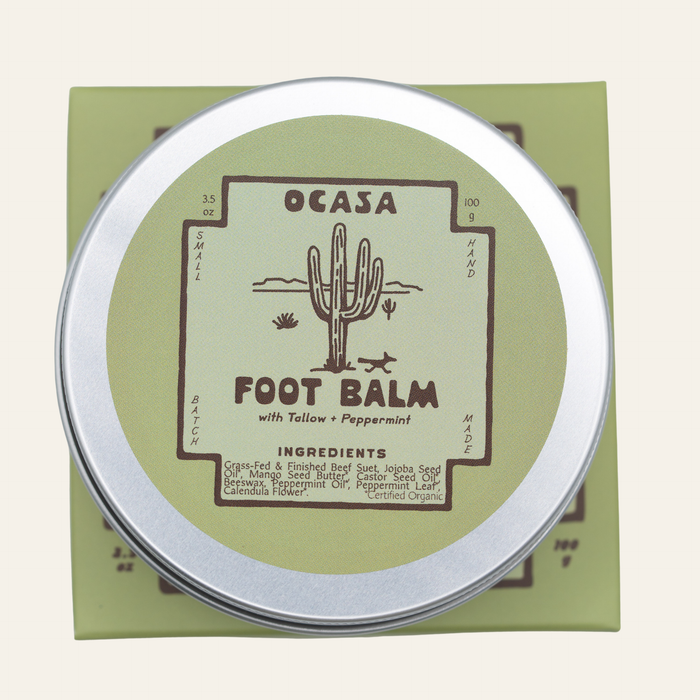 peppermint-infused foot tallow balm