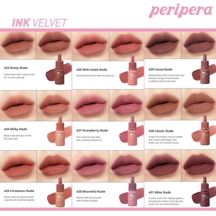 Peripera Ink Velvet Tint sävyt 23-31
