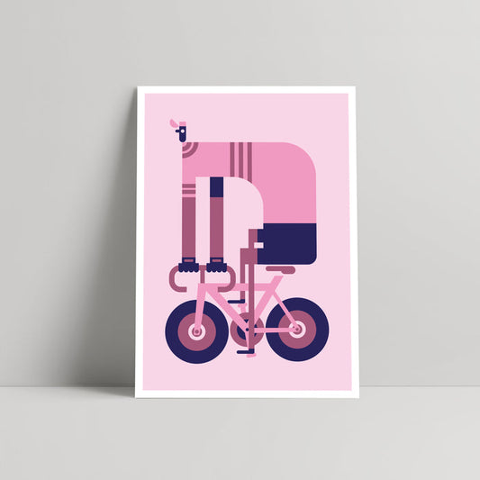 Pink Cyclist - Art print - Mick Marston - Rouleur