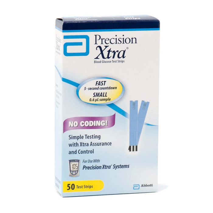 Precision Xtra Blood Glucose Test Strips, 50 Count - 9972865-Box - LL Medico
