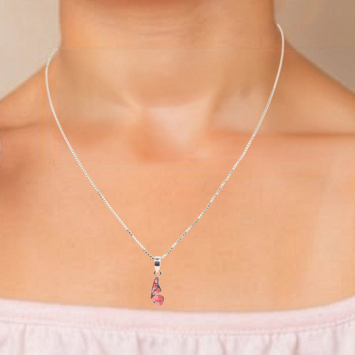 Pretty Pink Butterfly Pendant