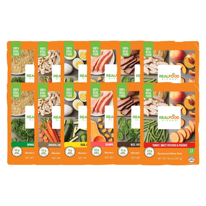 Real Food Blends Tube Feeding Formula, Chicken/Salmon/Quinoa, 9.4 oz - 176991-Case - LL Medico