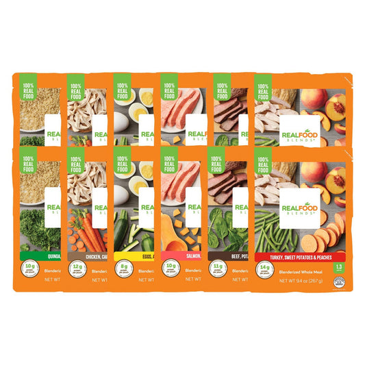 Real Food Blends Tube Feeding Formula, Chicken/Salmon/Quinoa, 9.4 oz - 176991-Case - LL Medico