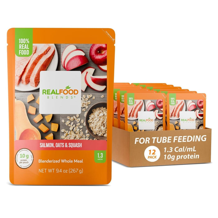 Real Food Blends Tube Feeding Formula, Salmon, Oats & Squash, 9.4 oz - 176987-Single - LL Medico