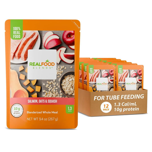Real Food Blends Tube Feeding Formula, Salmon, Oats & Squash, 9.4 oz - 176987-Single - LL Medico