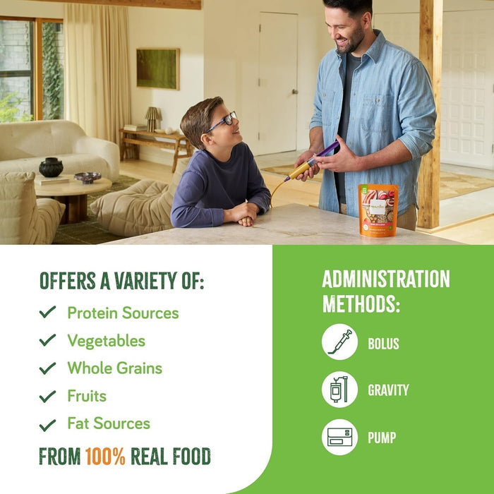 Real Food Blends Tube Feeding Formula, Salmon, Oats & Squash, 9.4 oz - 176987-Single - LL Medico