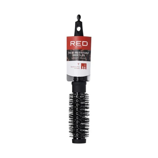 Red by Kiss Heat Resistant Ceramic Round Bristles Brush 1in HH11