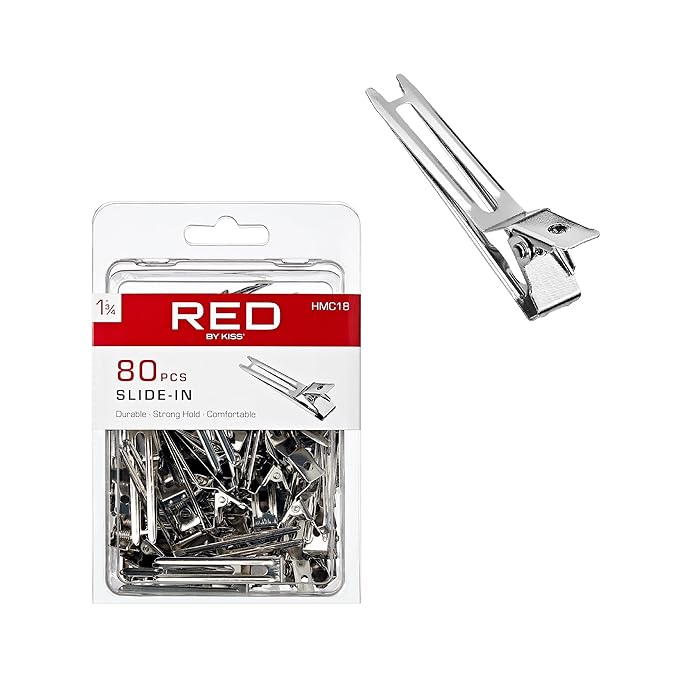 Red by Kiss Slide in Clips 80pc 1.75in HMC18