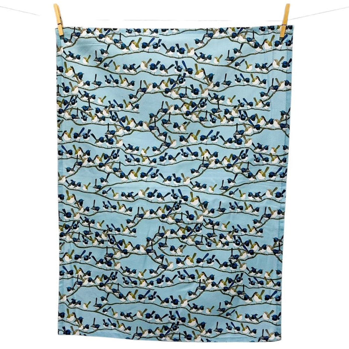 Red Parka Tea Towel Fairy Wren
