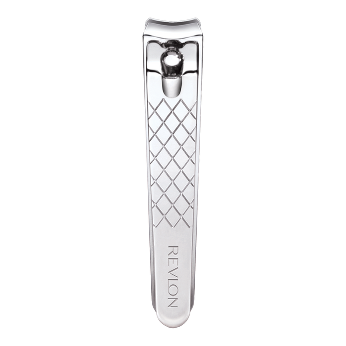 Revlon toe nail clipper with curved blades and foldaway nail file for safe, precise trimming