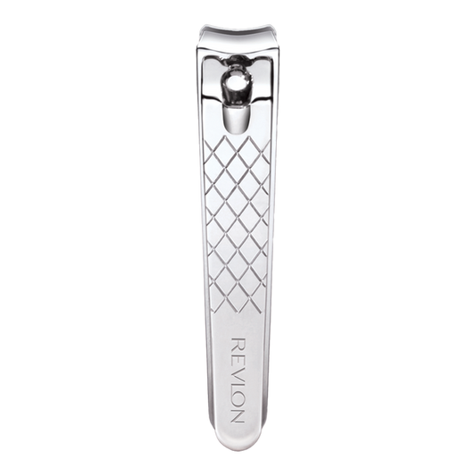 Revlon toe nail clipper with curved blades and foldaway nail file for safe, precise trimming