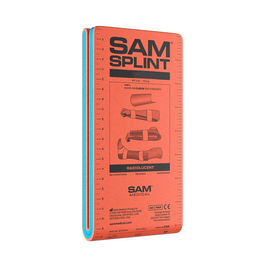SAM Splint Moldable Foam/Aluminum, Orange/Blue, 4" x 18" - 081243930-Single - LL Medico