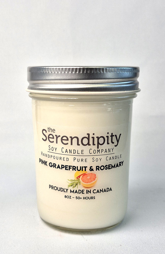 Serendipity Soy Wax Candle - Pink Grapefruit & Rosemary
