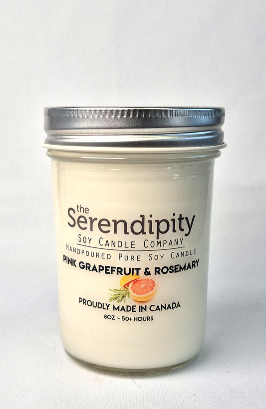 Serendipity Soy Wax Candle - Pink Grapefruit & Rosemary